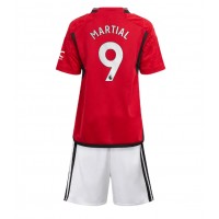 Otroški Nogometni dresi Manchester United Anthony Martial #9 Domači 2023-24 Kratek Rokav (+ Kratke hlače)